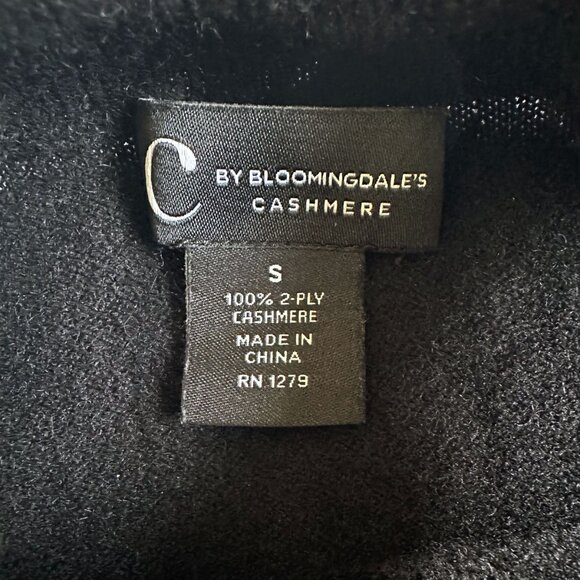 Vintage Bloomingdale's Black 100% 2-Ply Cashmere Sweater S Mock Neck Sleeveless - Picture 4 of 4